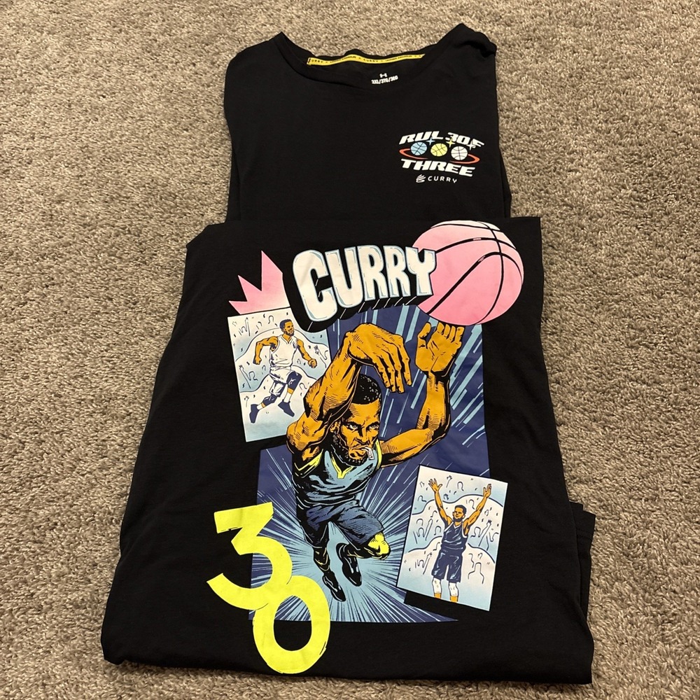 Lot Of 2 Under Armour Stephen Curry x NBA Rule Of Three Point Shirt Mens 3XL